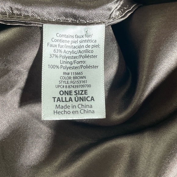 Faux fur brown infinity scarf OS - Picture 8 of 8